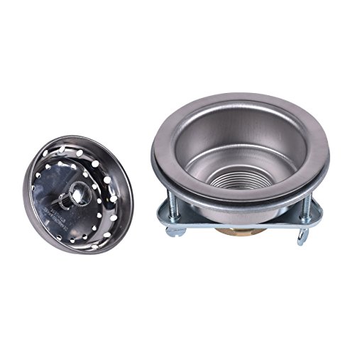 Dearborn 3BN Thumbscrew Sink Basket Strainer, SS Body & Basket, Triangular Threaded Flange, three Thumbscrews for Easy Installation, W/ Brass Nuts