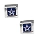 Aminco NFL Dallas Cowboys Logo Square Cufflinks with Gift Box Set, One Size, Silver