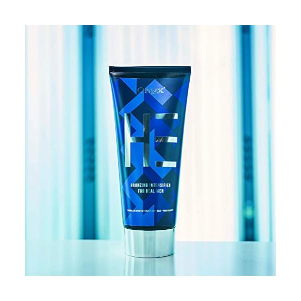 Onyx-He-Advanced-Sunbed-Tanning-Lotion-Bronzing-Intensifier Onyx HE Mens Tanning Lotion - Sunbed Accelerator - Bronzing Cream for Fast & Dark Tan Results - Light Formula for Stain…