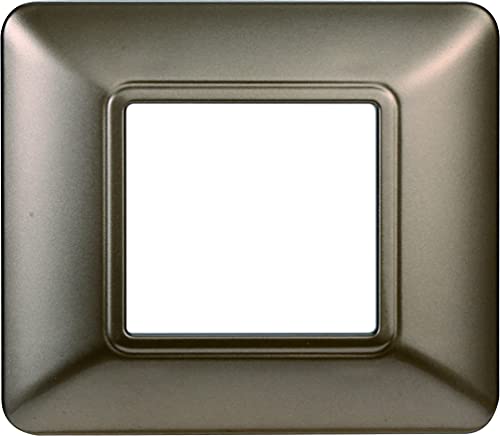 Plaque en technopolymère compatible avec série Bticino Matix 2-3-4-6 modules de couleurs assortis (2 modules, BRONZE )