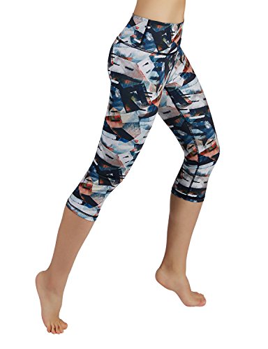 image for ODODOS Power Flex Printed Yoga Capris Tummy Control Workout Non See-Th