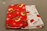 Lex's Linens Christmas Cotton Tea Towel Kitchen Towel 2 Pack Santa Rudolph view 7