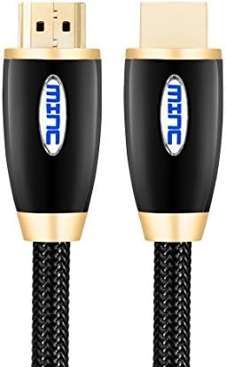 HDMI Cable 5 Feet - 4K UHD HDMI 2.0 - HDCP 2.2 - 26AWG,CL3 - Supports HDR 3D and ARC with Ethernet - Gold Plated Connectors