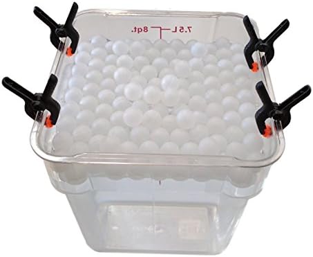 Sous Vide Container, Clips, Floating Ball Lid Cover Kit Bundle (Small)