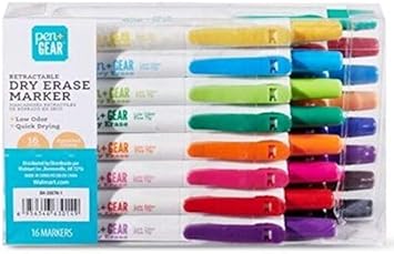 Pen Gear 16 Pack Retractable Low Odor 