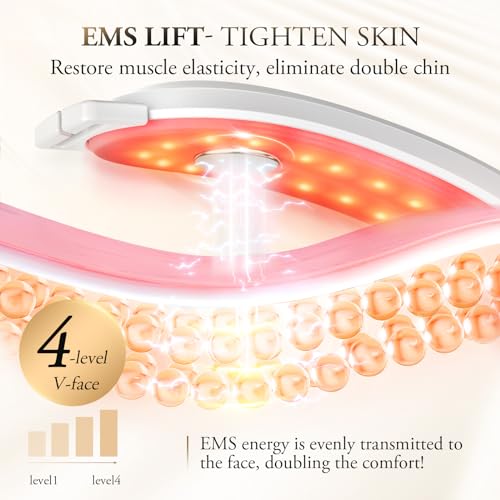 V-Face Shaping Massager Electric,ANLAN Led Facial Sculptor with 4 Modes,42°C Facial Massager Face Lifting Device,EMS Double Chin Reducer Jawline Exerciser with Remote Contro