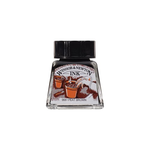 Winsor & Newton Drawing Ink Bottle, 14ml, Peat Brown