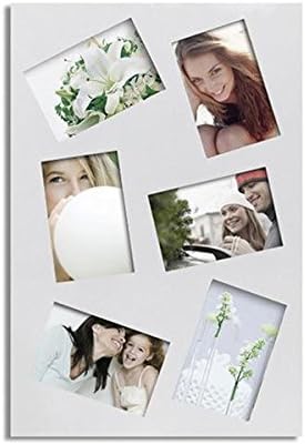 Adeco White Wood 6-photo Collage Picture Frame
