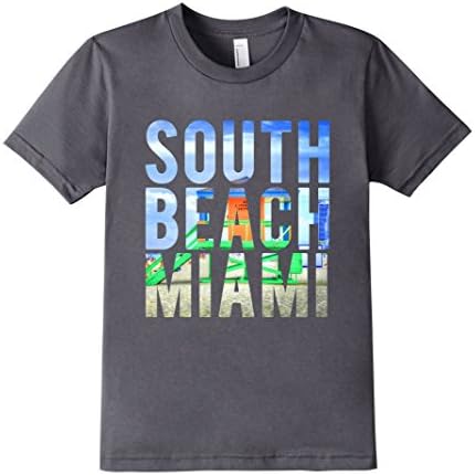 Kids South Beach Miami Florida T-Shirt  6 Asphalt