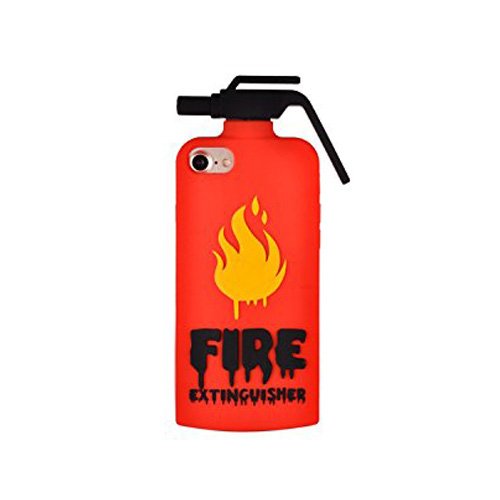 [REDshield] Apple iPhone 8/7/6S/6 Plus 3D Silicone Case, [Red Fire Extinguisher] Flexible Anti-shock Silicone Protective Skin Case Cover