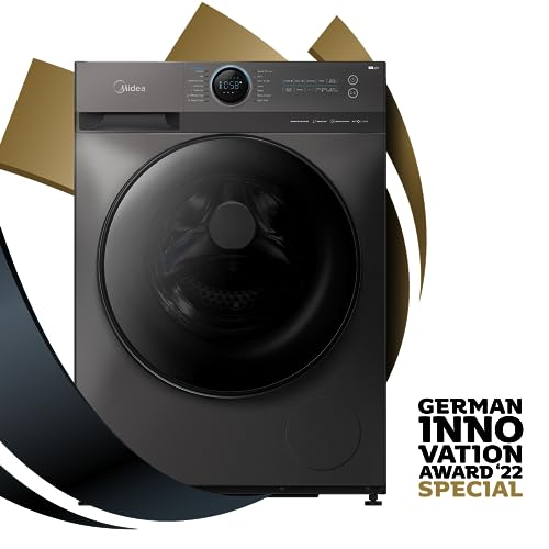 Midea 10/7 KG Smart Washer Dryer with BLDC Inverter Motor, 1400 RPM, Fully Automatic Front Load Washing & Drying Combo Wi-Fi Machine, 16 Programs-Allergy/Steam Care/Auto Clean, Titanium, MF200D100WBT