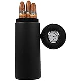AMANCY Popular Cedar Wood Lined Portable Travel Leather Cigar Humidor Case with Humidifier,Packed By Nice Gift Box