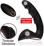 Orlupo Dual Motors Vibrating Anal Vibrator for Men with Remote Control, Anal Vibrators Vibrating Butt Plug Dildo Prostate Massager Stimulator, Adult Male Anal Sex Toys for Men Women and Couples