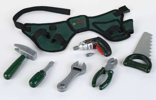 Theo Klein 8493 Bosch Werkzeuggürtel | Mit batteriebetriebenem Akkuschrauber Ixolino und zahlreichem Werkzeug | Maße: 76 cm x 24 cm x 4,5 cm | Spielzeug für Kinder ab 3 Jahren – Bild 3
