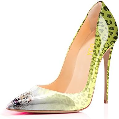 Women's High Heels Pumps Red Blood Printing Slip on Shoes
