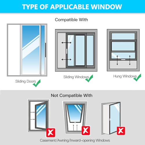 Aozzy 250 cm Sliding Door Seal for Mobile Air Conditioner, 3 Thickened Layers Aluminium, Cotton and Oxford, 100% Waterproof, Thermal Insulation, No Cold Air Leak for Sliding Glass Door/Window