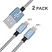 ToughLine Cable [2Packs 10FT] Extra Long Nylon Braided Fast Charging Cord for Phone X/8/8Plus/7/7 Plus/6/6s/6 Plus/6s Plus/5/5c/5s/SE,Pad, Pod and More (Gray+Silver)