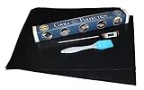 BBQ Grill Mats NonStick Baking Oven Liner w/ Food Thermometer & Silicone Basting Brush Combo Set