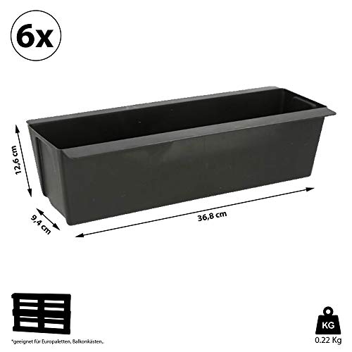 Cepewa Pflanzkasten passend für Europaletten 6er Set aus Kunststoff Pflanzkübel Breite 38 cm (1 x 6er Set Pflanzkasten… – Bild 4