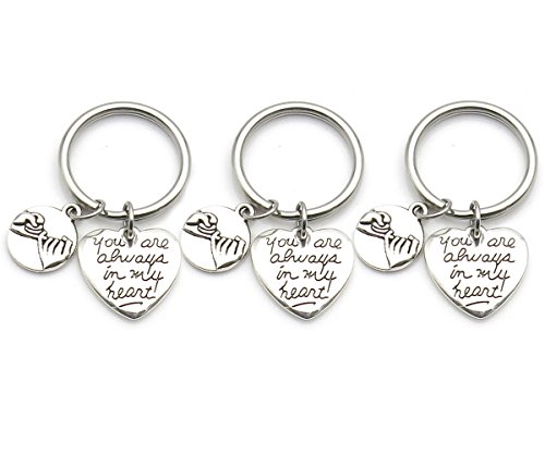 IDLAN 3 Pinky Promise Pinky Swear Infinity Best Friend Sisters Necklaces BFF You are Always in My Heart (Keychain) (Best Friend Keychains For 3)