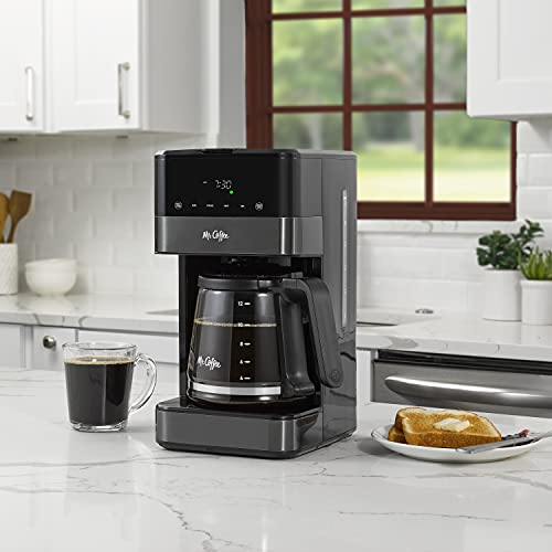 Mr Coffee 12 cup programmable Coffee maker, led touch display, black