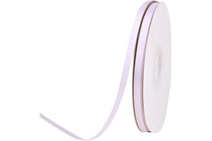 Ribest 1/4 inch 50 Yards Solid Double Face Satin Ribbon Per Roll for DIY Hair Accessories Scrapbooking Gift Packaging Party Decoration Wedding Flowers Lilac Mist