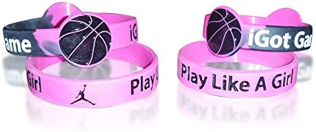 Beauty Beast Fitness Women's Basketball & Girls Basketball Bracelets-Silicone (2 Bracelets per Pack)