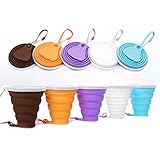 Silicone Collapsible Travel Cup Reusable, Certified BPA Free Silicone 9.22oz Drinking Mug with Lid - Water, Coffee, Coca Cola and Snacks for Hiking, Camping, Picnic