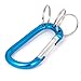 Uxcell a15050800ux0259 Outdoor Keys Bag Holder 3 Split Keyring Carabineers Clip Hook Teal Blue Aluminum; Metal