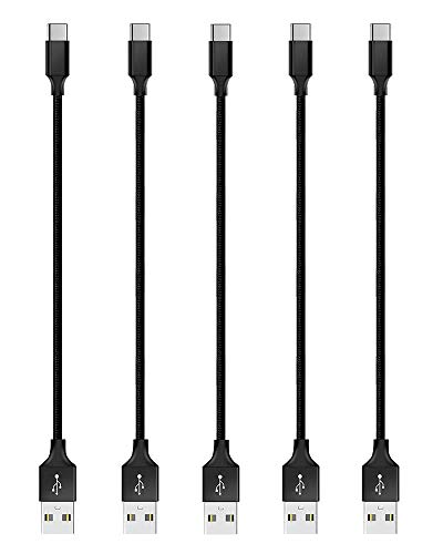 USB Type C Cable, Pantom [5-Pack 6-Inch] USB 2.0 to USB-C Fast Charging Nylon Braided Cable Cord Compatible Samsung Galaxy S10 S9 S8, Google Pixel 3 2, LG V30 V20 G6 G5, Nexus 6P/5X, One Plus and more
