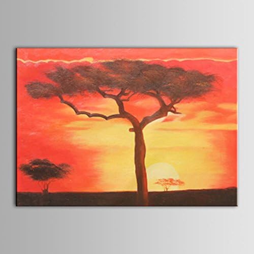 100% Hand Painted Abstract Sunset Glow Framed and Stretched Oil Painting on Canvas 28 X 20 Inch (Dk-jx-yh047)