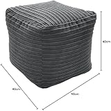 Beautiful Beanbags Jumbo Cord Beanbag Cube Pouffe Footstool Grey view 3