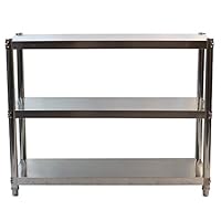 GOLDBEARUK Stainless Steel Kitchen Shelving Unit - Hygenic Kitchen Storage Solution - 3 Tier (Large 100x80cm)