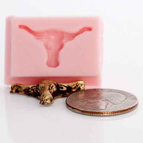 Miniature Steer Skull Silicone Mold Food Safe Mold Craft Jewelry Mold. Perfect size to make western jewelry earrings. - Thumbnail 4