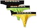 Diesel Men's 3 Pack Bold Thong Underwear, Black/Yellow, M
