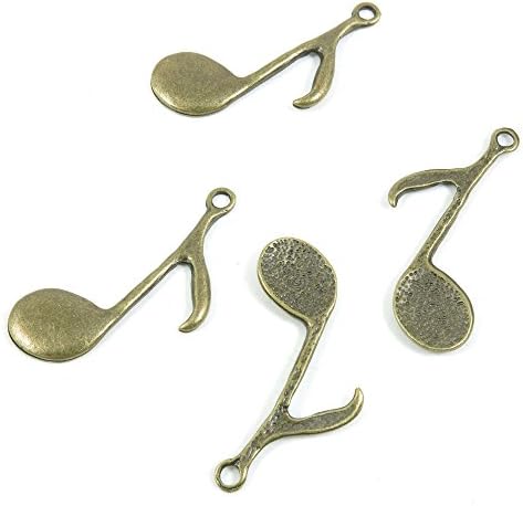 20 PCS Jewelry Making Charms Ancient Antique Bronze Fashion Jewelry Making Crafting Charms Findings Bulk for Bracelet Necklace Pendant A02761 Music Musical Note
