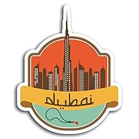 2 x 10cm Dubai Burj Khalifa UAE Vinyl Stickers - Sticker Laptop Luggage #19536 (10cm Tall)