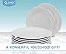 Klikel 8 White Salad Plates - Porcelain Round Dinnerware - 7.5-inch Appetizer or Bread Classic Solid Coupe Style Plate Set