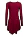 Made By Johnny MBJ WT737 Womens Long Sleeve Handkerchief Tunic XL Wine