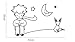 Dailinming The Little Prince Fox Moon Star Decor Mural Art Wall Sticker Decal43X26CM