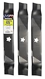 Maxpower 561732B 3-Blade Set 46" Cut Craftsman/Husqvarna/Poulan Replaces, Oem No. 152443, 163819, 532145708, 532152443, 532163819, black