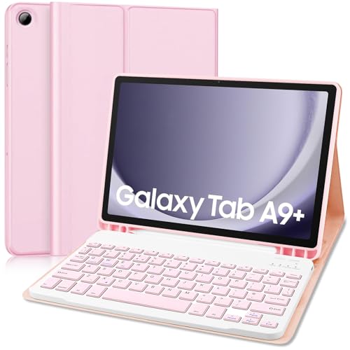 Keyboard Case for Samsung Galaxy Tab A9 Plus 2023, 11 Inch, Bluetooth Connected, QWERTY Layout UK Version, USB Charging, Stylus Holder, Black (Stylus Not Included)