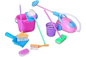 E-TING Doll Housework Cleaning Supplies Tools Set Dollhouse Furniture Decoration Accessories for 7-11.5 inch Dolls Accessorie