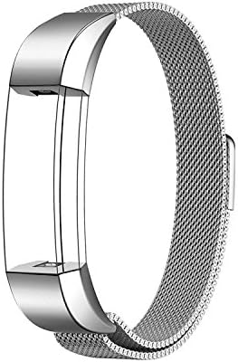 CeLover Quick Release Watch Band, Magnetic Milanese Loop Stainless Steel Band Replacement Accessories for Fitbit Ionic Smartwatch Women and Men 22mm Silver, Quick Release Watch Band