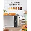 IKICH 4-Slice Upgraded [LED Countdown Display ] Stainless Steel, Warming Rack, 6 Variable Control, 4slice Long Slot Toaster [ Frozen&Cancel&Reheat ], Removable Crumb Tray, 1500W, 1500 W, Black&Silver