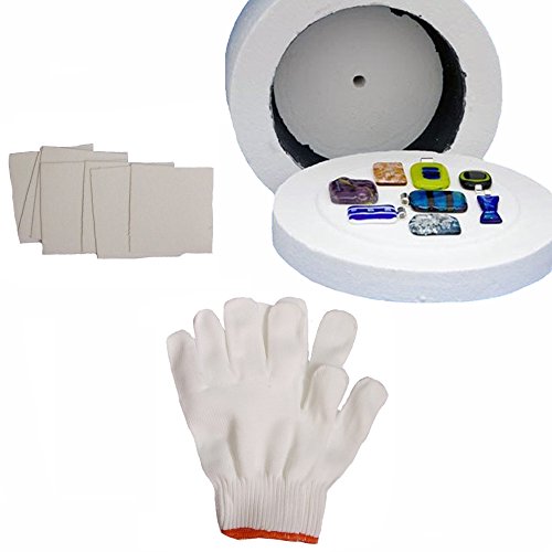 1 Large Microwave Kiln 1 Pair of White Cotton Gloves and 10 Sheets of Kiln Papers (Best Kiln For Home Use)