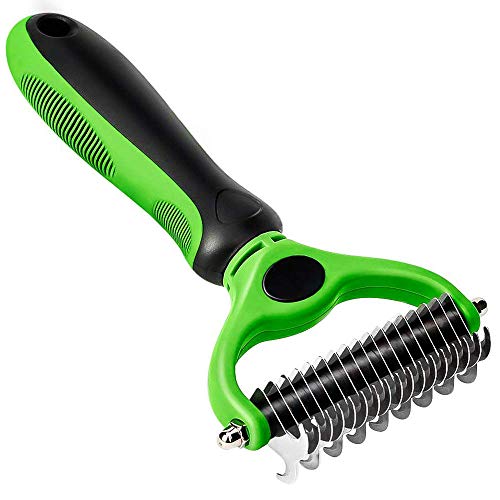 WLWQ Best Dematting Tool for Dogs - Dog Grooming Comb for Undercoat Removal