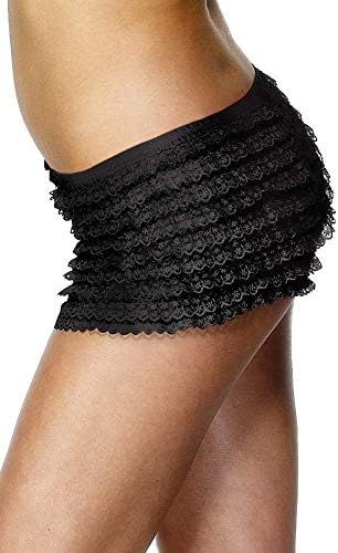 Smiffys Ruffled Panties, Black with Lace, Fever Accessories Fancy Dress, Fever Dress Up Accessories
