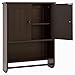 Best Choice Products Wooden Modern Contemporary Bathroom Storage Organization Wall Cabinet w/Open Cubby, Adjustable Shelf, Double Doors, Towel Bar, Wainscot Paneling, Espresso