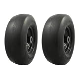 MARASTAR 00232-2pk Universal Fit Flat Free 11x4.00-5 Lawnmower Tire Assembly, 4" Hub, 3/4" Bushing